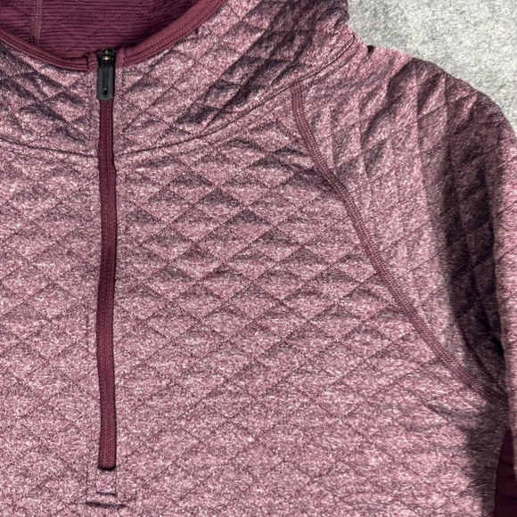 Smartwool Womens Merino Wool Quilted Half Zip Hoodie Burgundy Small - Picture 3 of 10